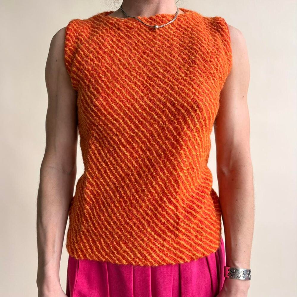 Jane Irwill Orange & Pink Knit Tank - Size Small